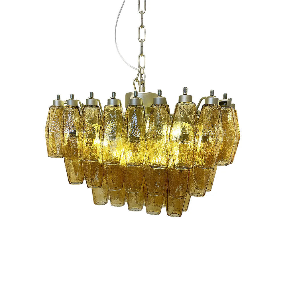 Poliedri Murano Amber Chandelier