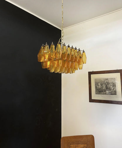 Poliedri Murano Amber Chandelier