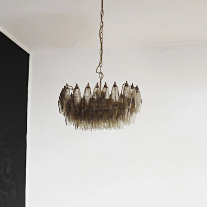 Poliedri Murano Smoked Chandelier