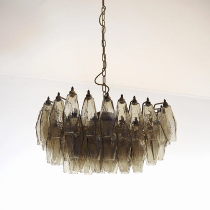 Poliedri Murano Smoked Chandelier