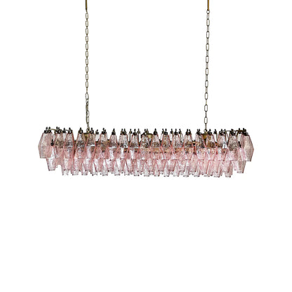 Elegant Pink Murano Poliedri Chandelier