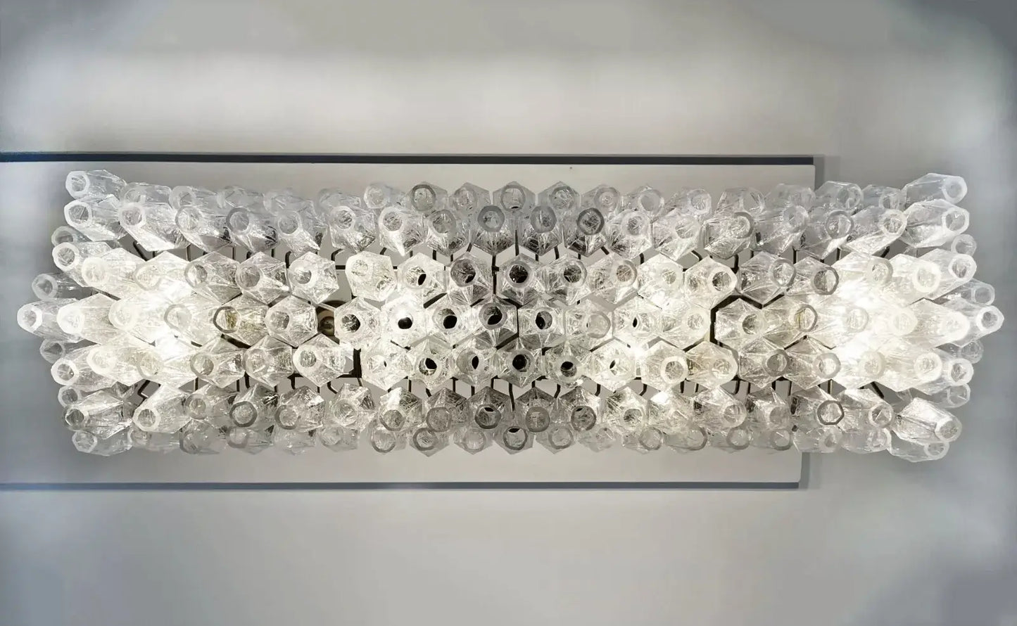 Elegant Transparent Murano Poliedri Chandelier