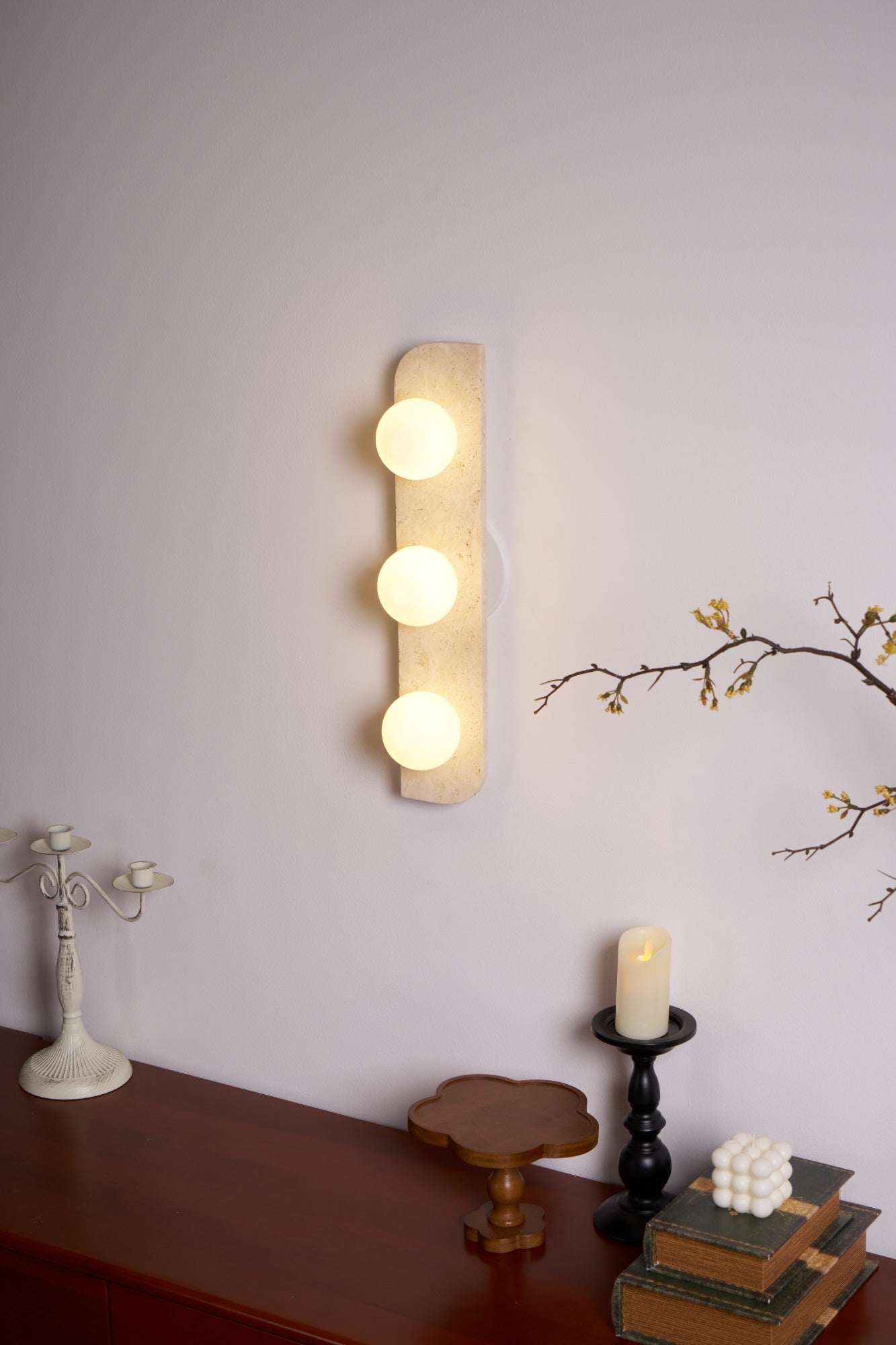 Elysian Travertine Wall Light