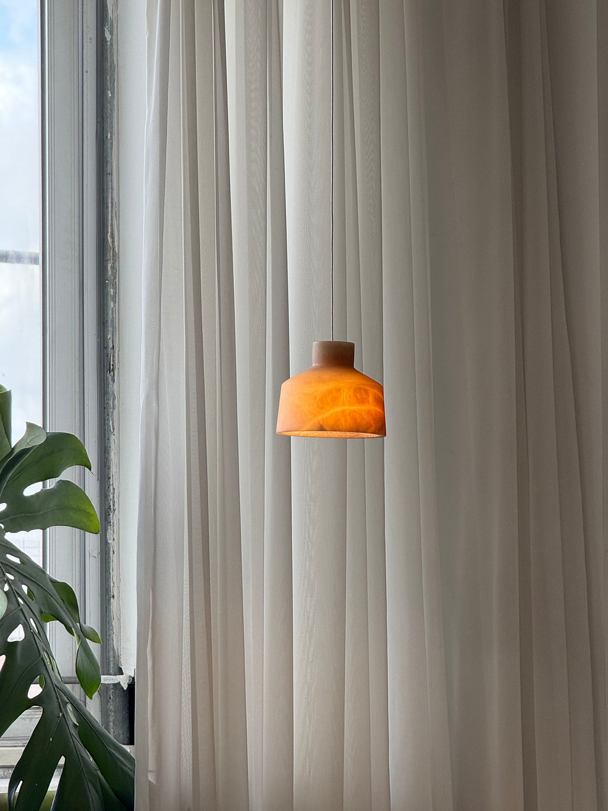 Etruscan Alabaster Pendant Lamp