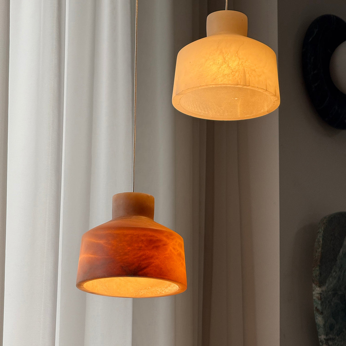 Etruscan Alabaster Pendant Lamp