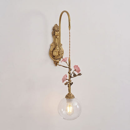 Evelyn Glass Rose Wall Sconce