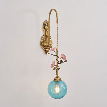 Evelyn Glass Rose Wall Sconce