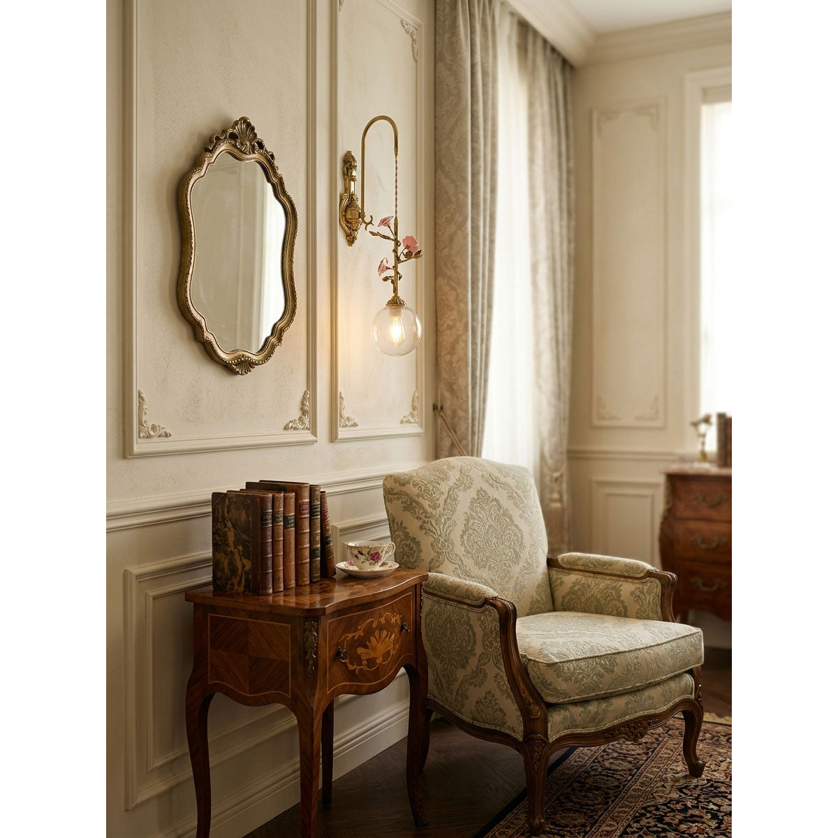 Evelyn Glass Rose Wall Sconce