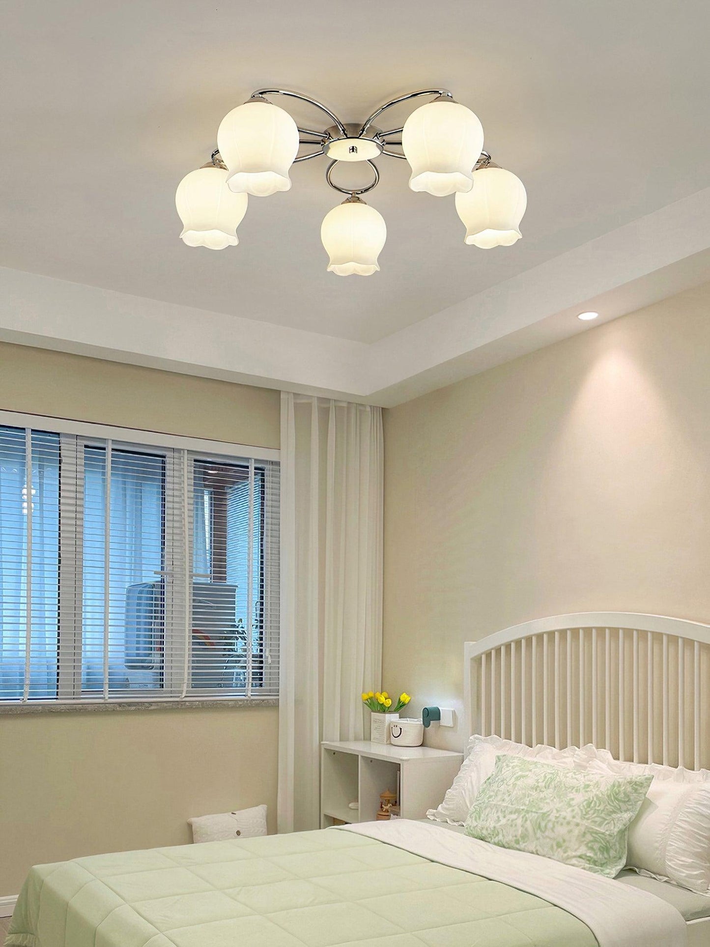 Floral Glass Ceiling Lamp