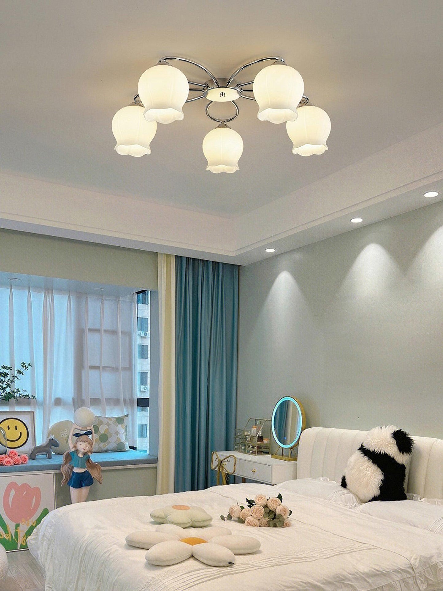 Floral Glass Ceiling Lamp