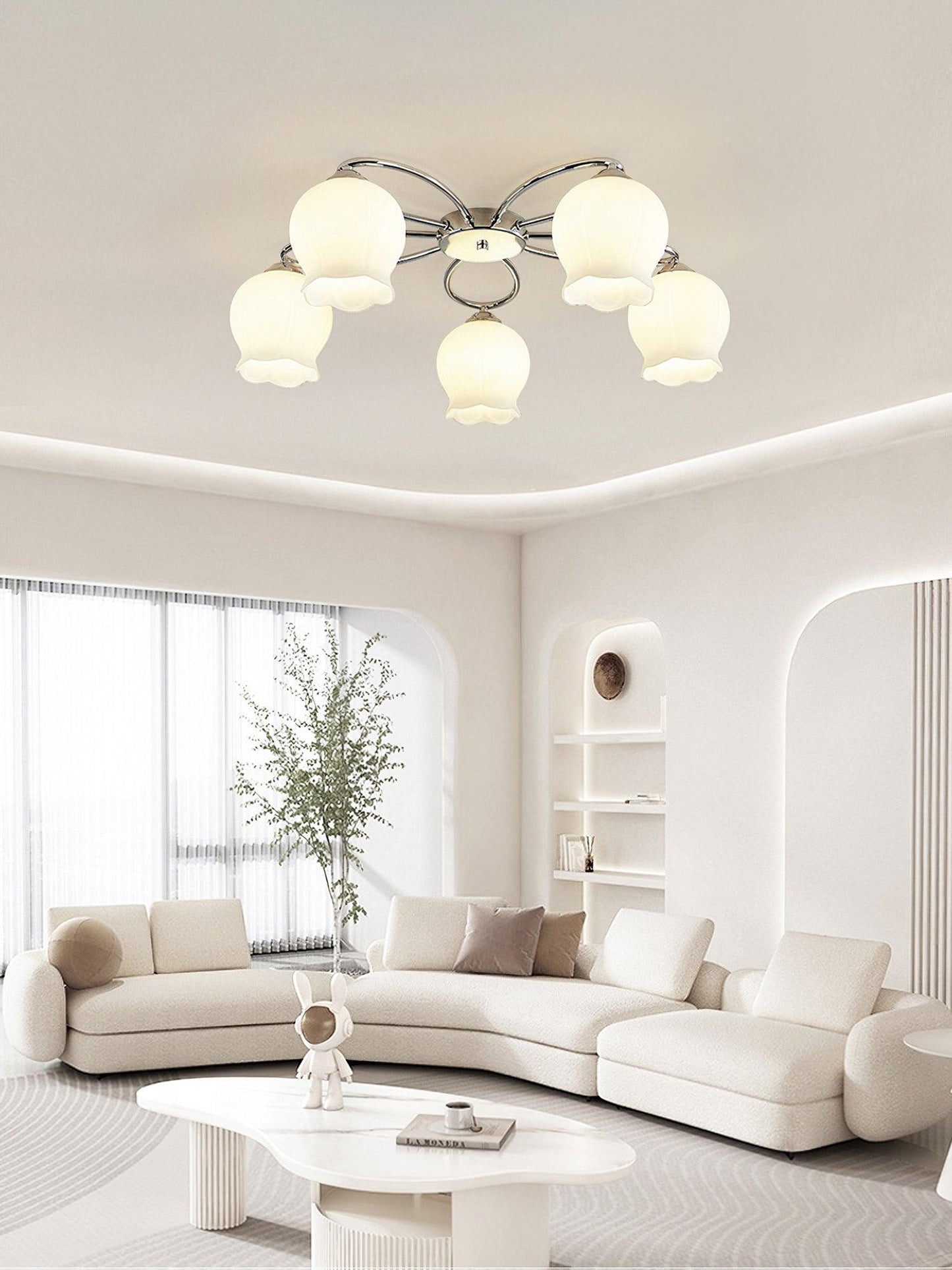 Floral Glass Ceiling Lamp