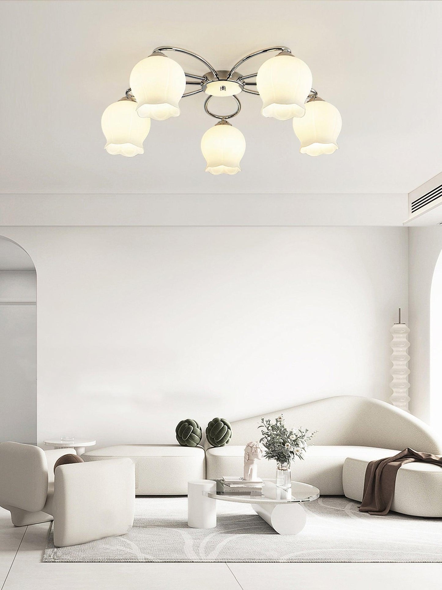 Floral Glass Ceiling Lamp