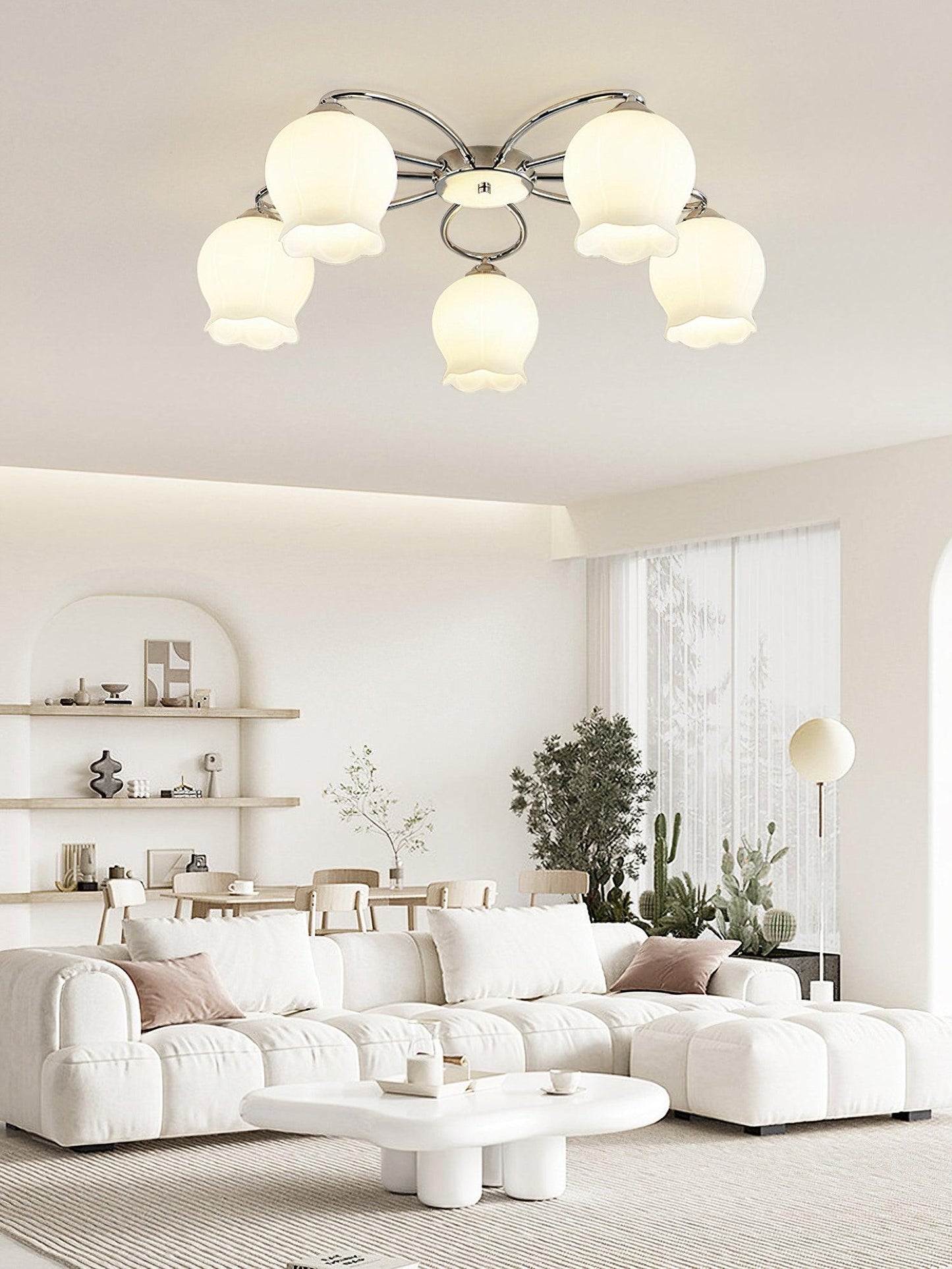 Floral Glass Ceiling Lamp