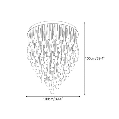 Flush Mounted Glass Rainrop Flush Mount Ceiling Light