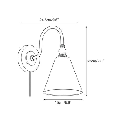 Forna Brass Plug-in Wall Sconce