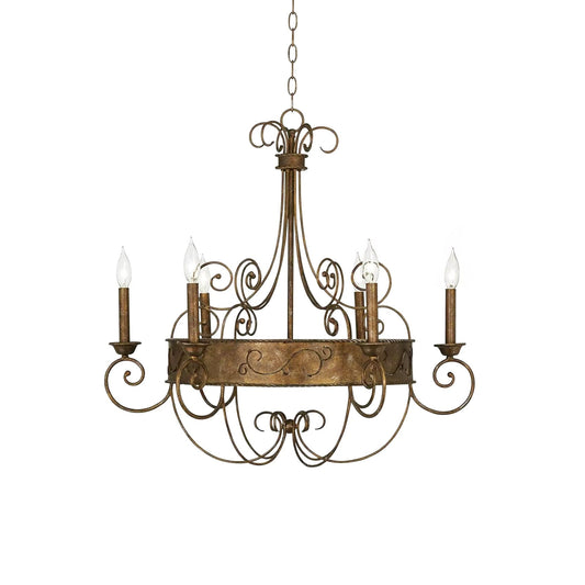 Franklin Rust Candlestick Chandelier