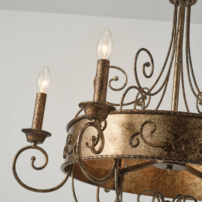 Franklin Rust Candlestick Chandelier