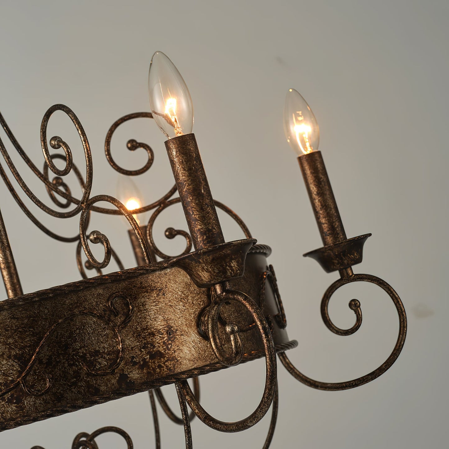 Franklin Rust Candlestick Chandelier