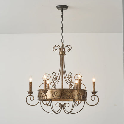 Franklin Rust Candlestick Chandelier