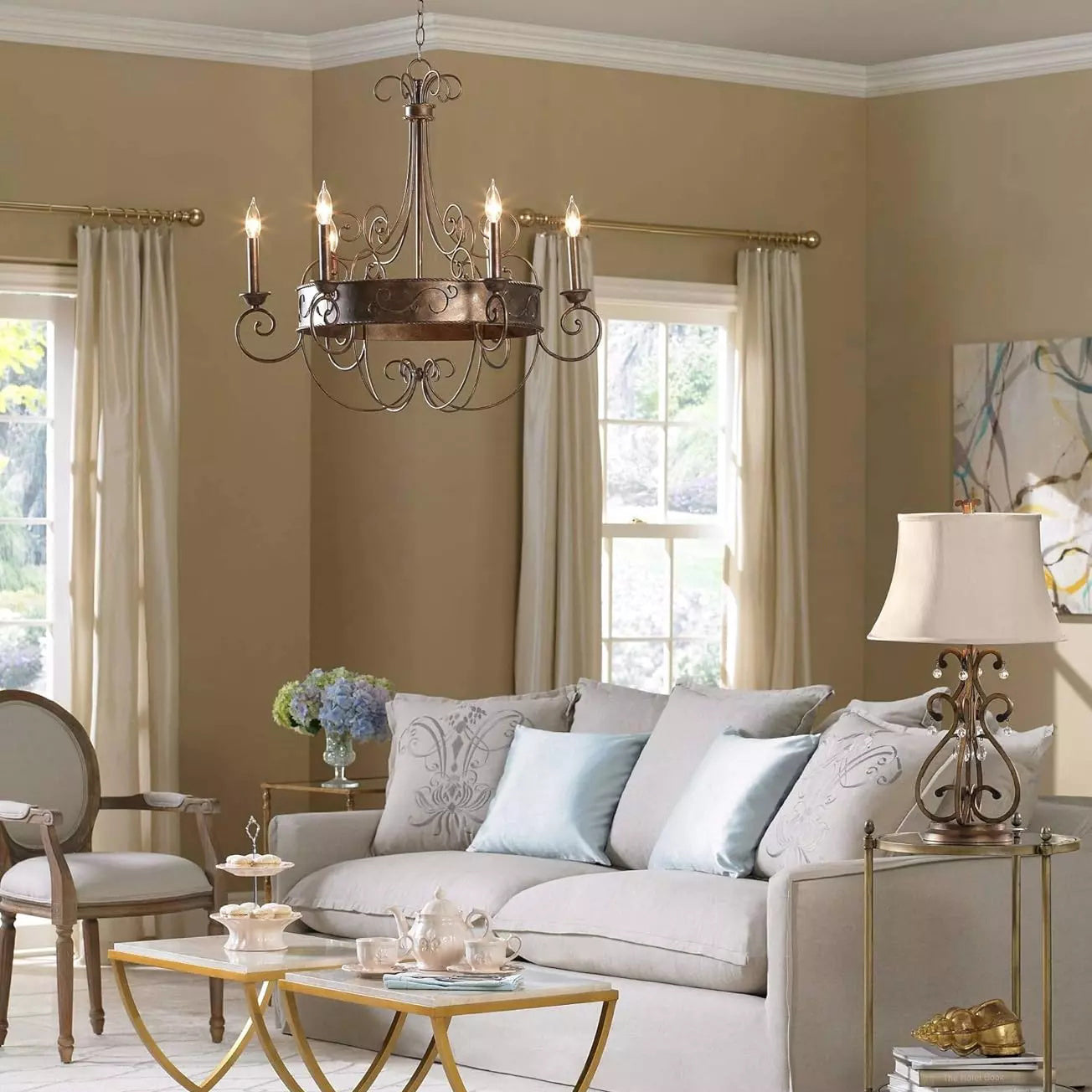 Franklin Rust Candlestick Chandelier