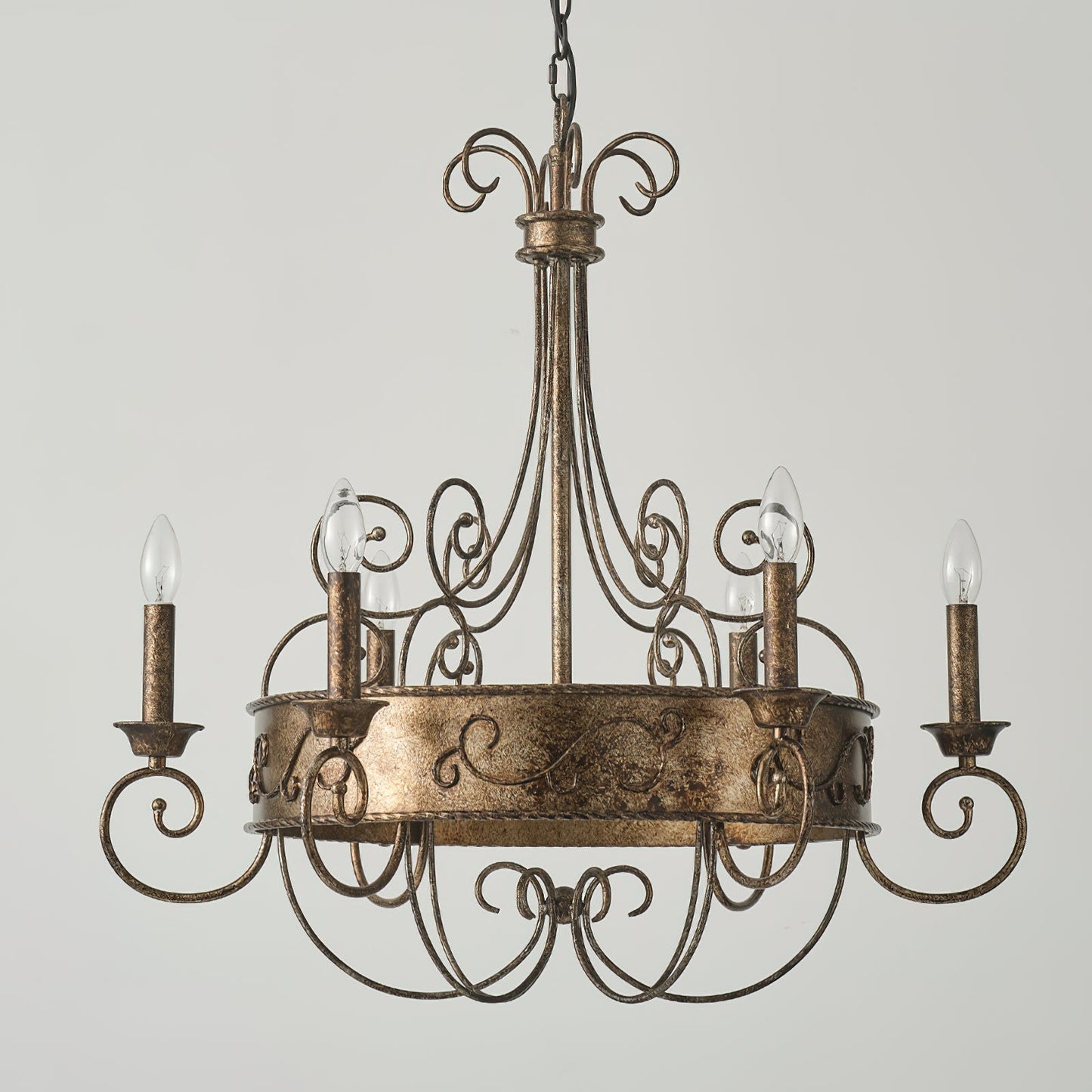 Franklin Rust Candlestick Chandelier