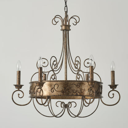 Franklin Rust Candlestick Chandelier