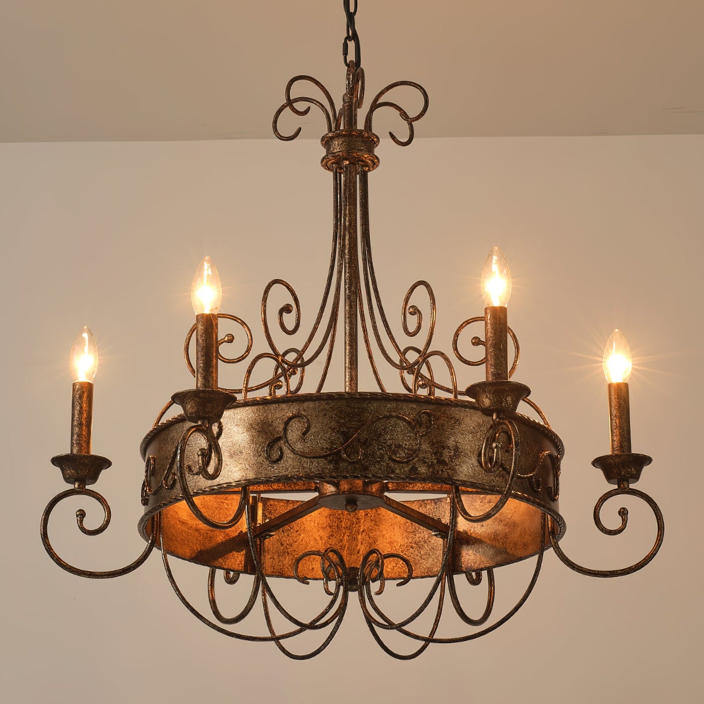 Franklin Rust Candlestick Chandelier
