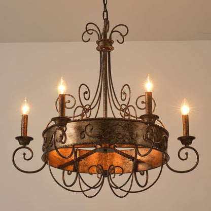 Franklin Rust Candlestick Chandelier