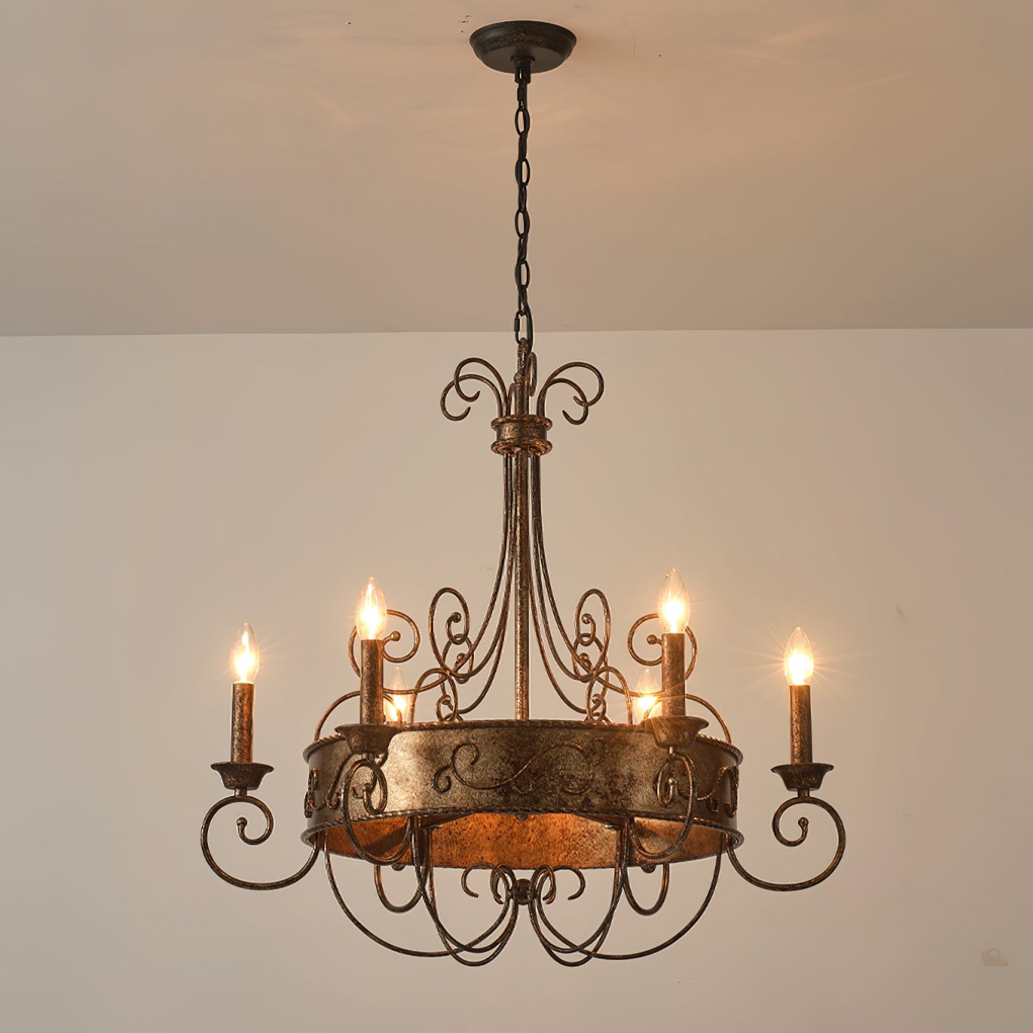 Franklin Rust Candlestick Chandelier