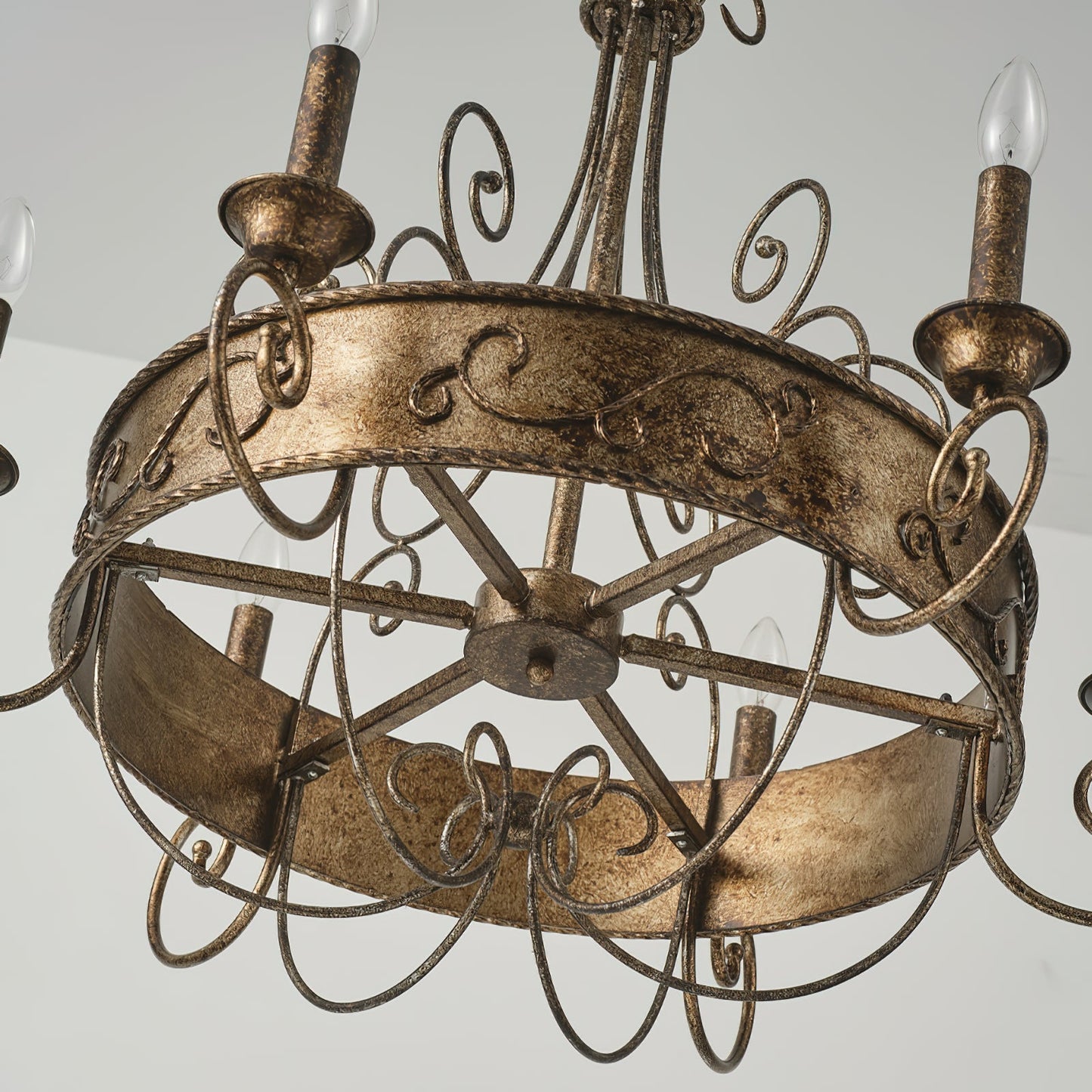 Franklin Rust Candlestick Chandelier