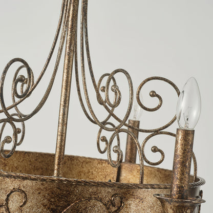 Franklin Rust Candlestick Chandelier