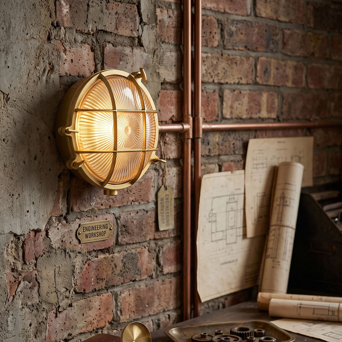 Fremantle Brass Bunker Sconce