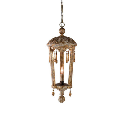French Woodcarving Lantern Pendant Lamp