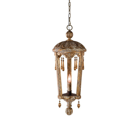 French Woodcarving Lantern Pendant Lamp