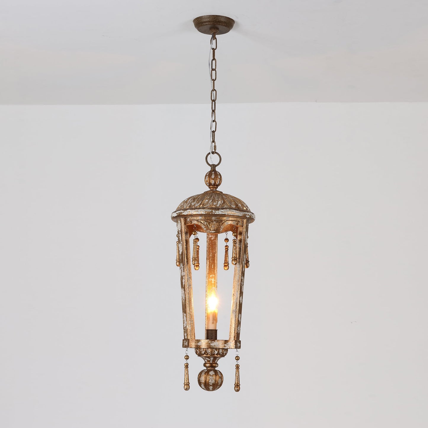 French Woodcarving Lantern Pendant Lamp
