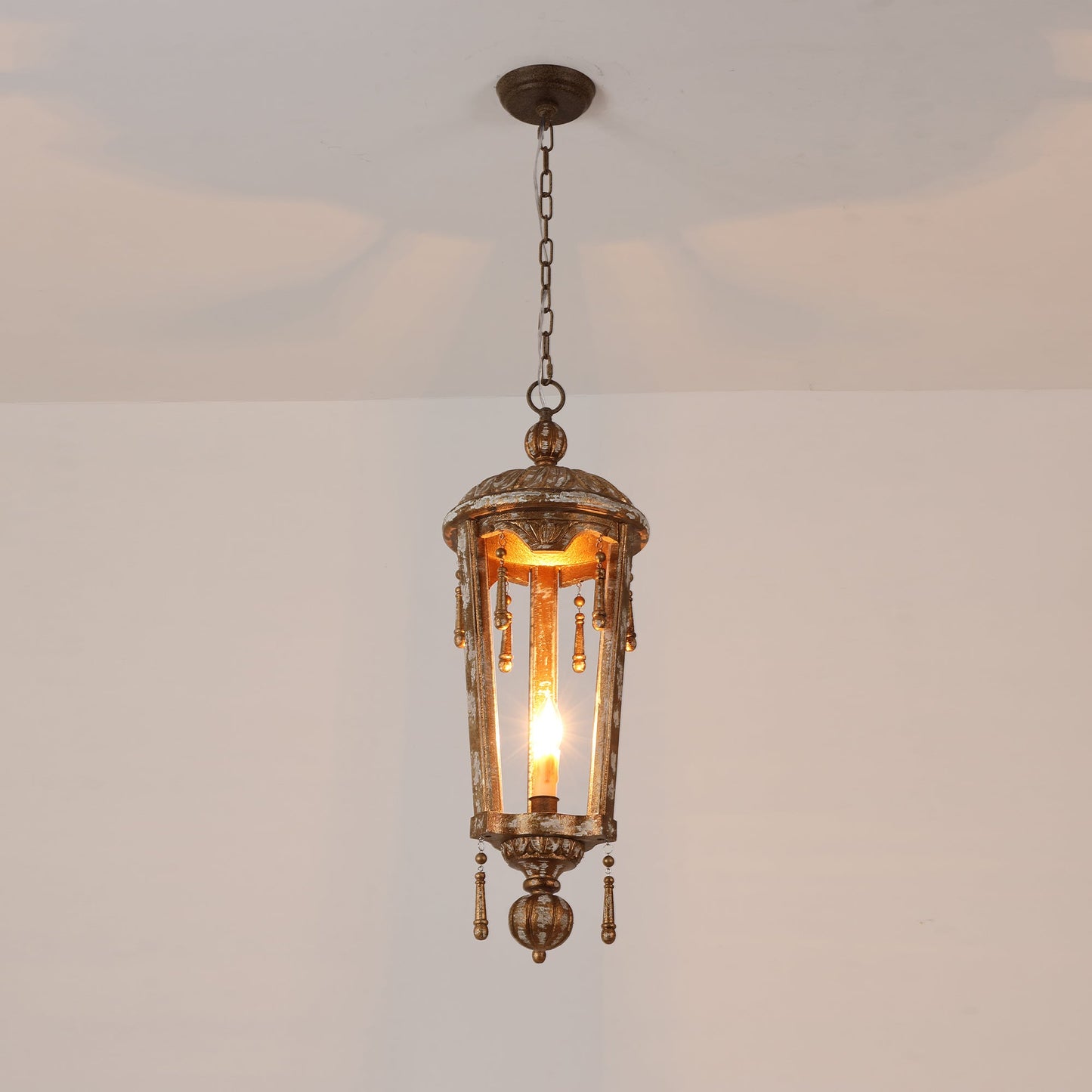 French Woodcarving Lantern Pendant Lamp
