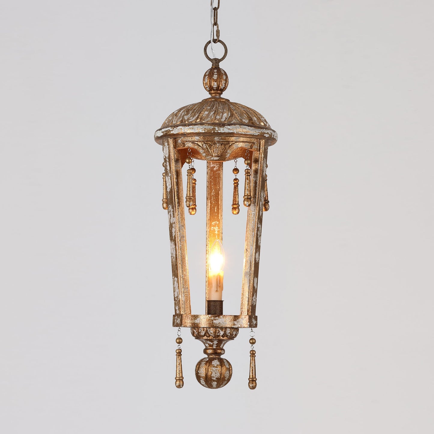 French Woodcarving Lantern Pendant Lamp