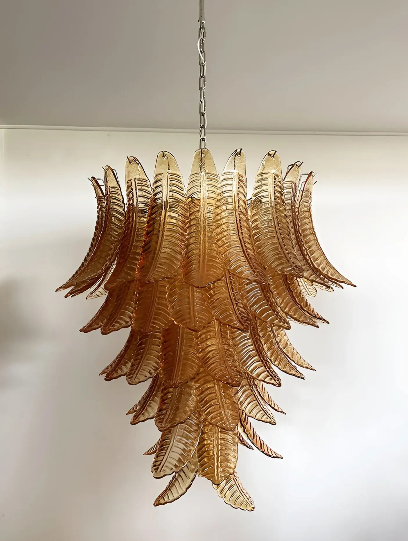 Gorgeous Murano Felci Amber Glass Chandelier