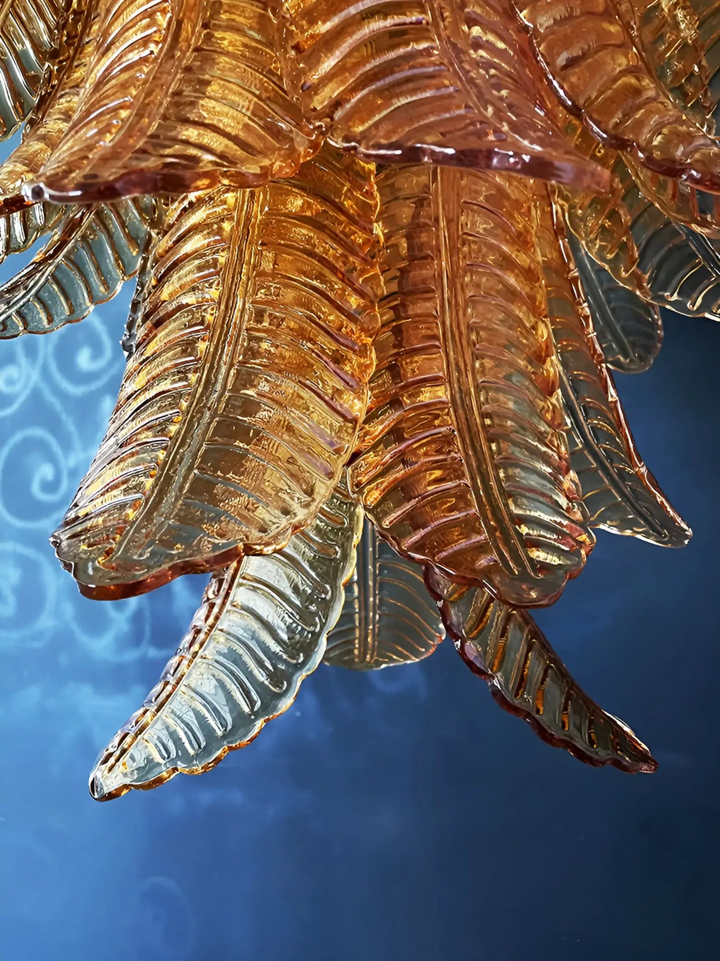 Gorgeous Murano Felci Amber Glass Chandelier