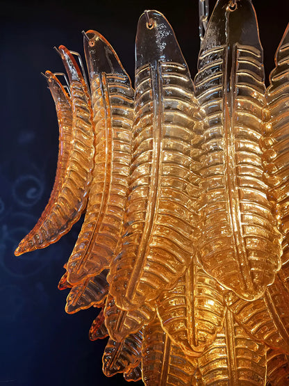 Gorgeous Murano Felci Amber Glass Chandelier