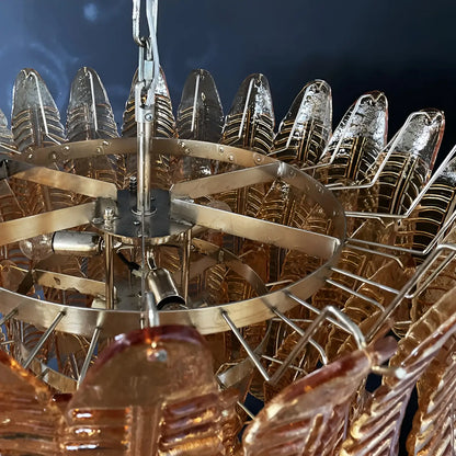 Gorgeous Murano Felci Amber Glass Chandelier