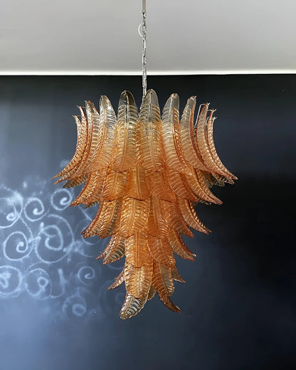 Gorgeous Murano Felci Amber Glass Chandelier