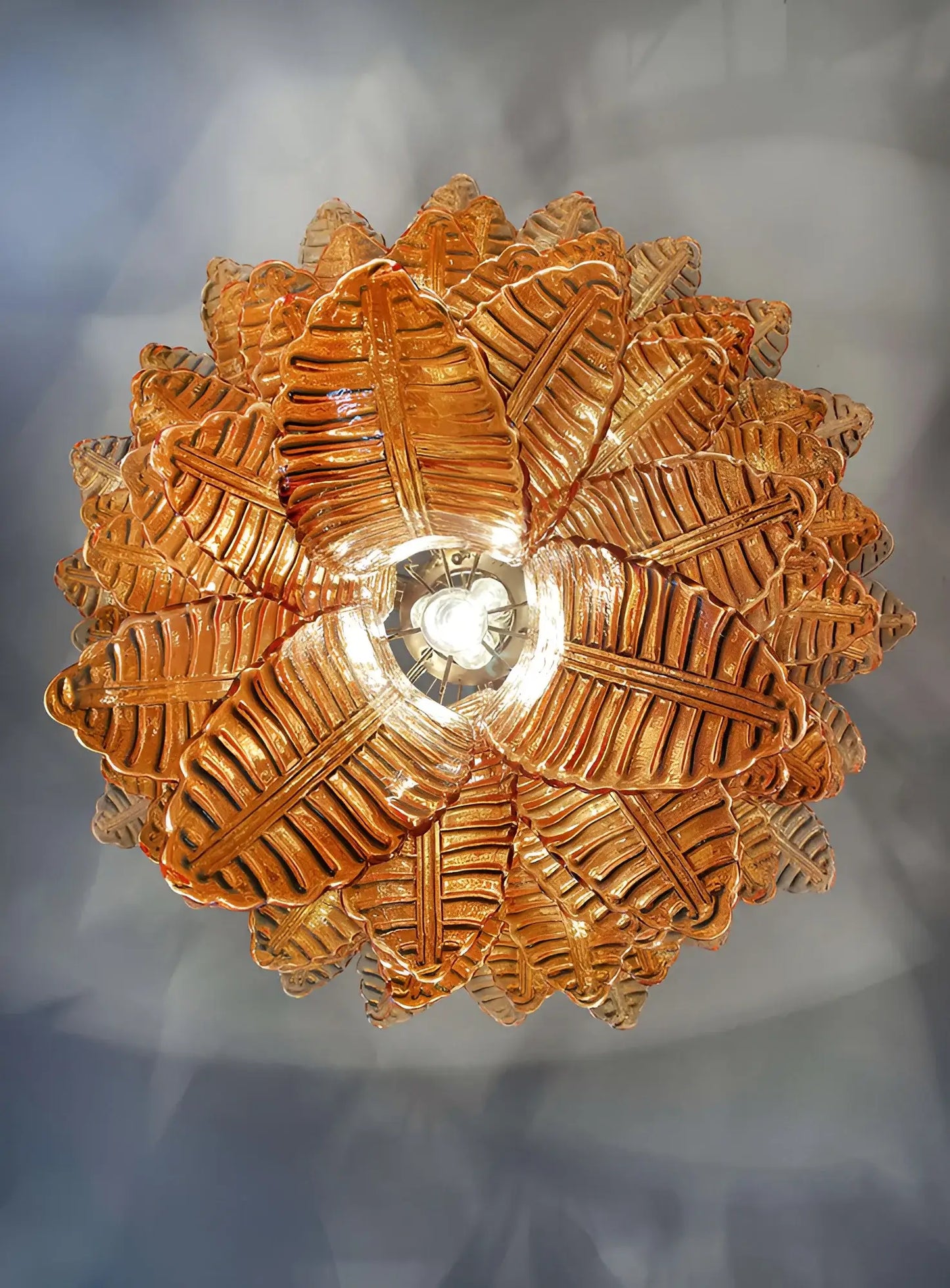 Gorgeous Murano Felci Amber Glass Chandelier