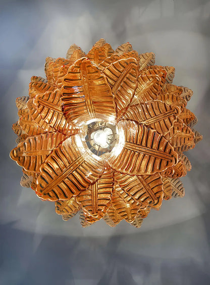 Gorgeous Murano Felci Amber Glass Chandelier