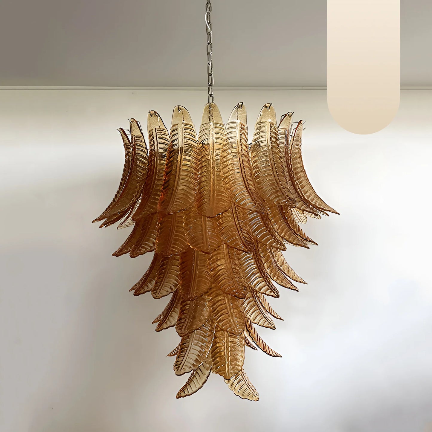 Gorgeous Murano Felci Amber Glass Chandelier