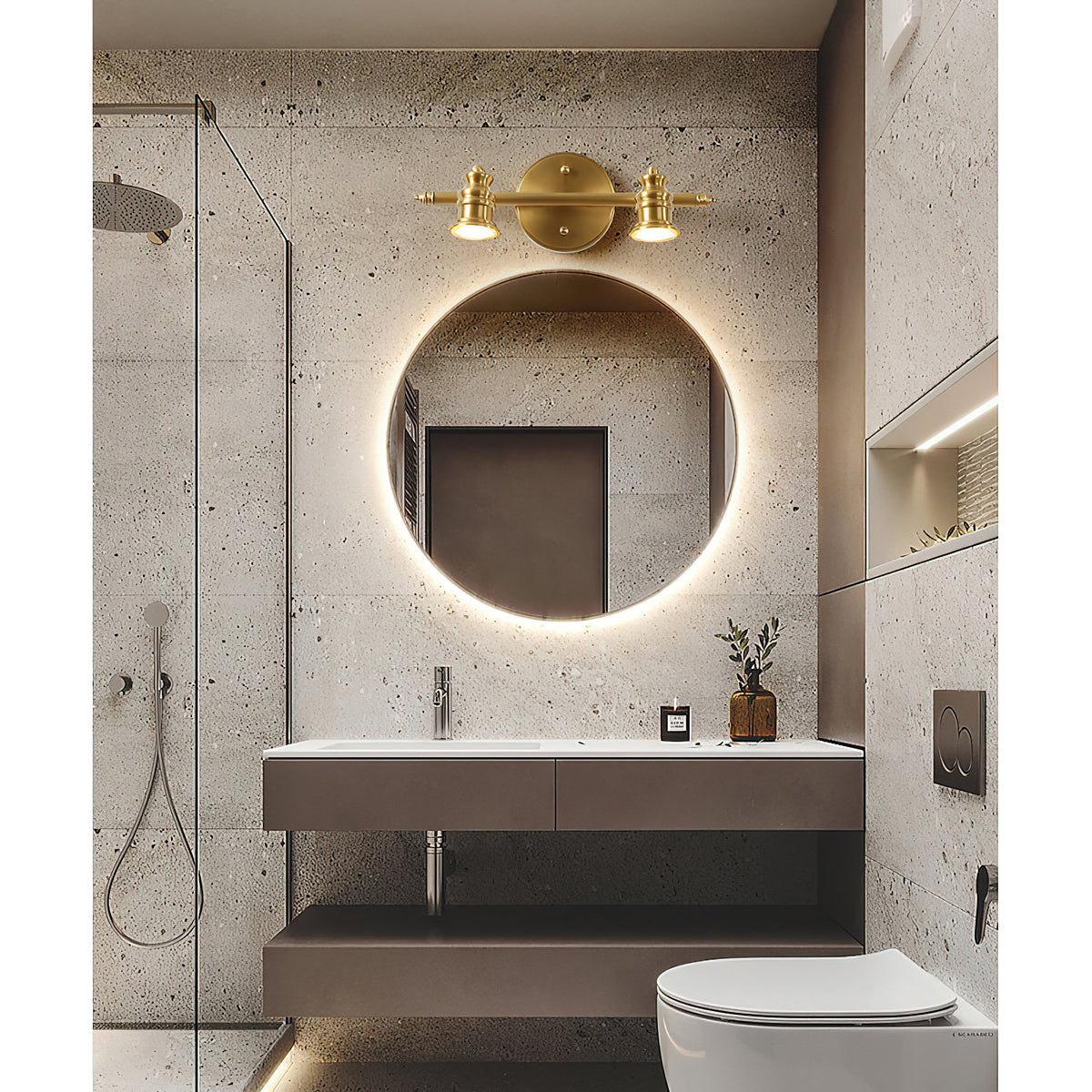 Halophane Brass Wall Lamp