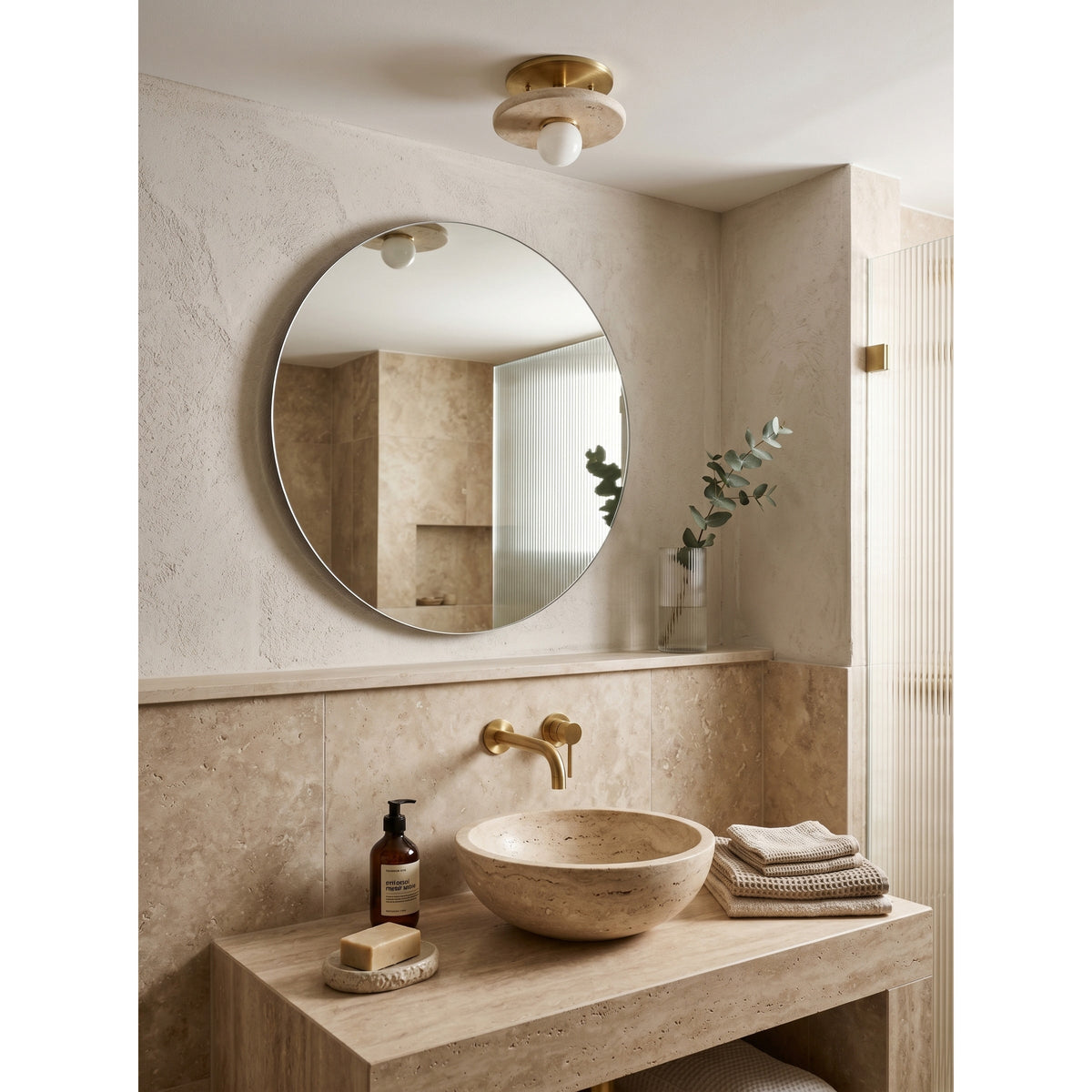 Haven Travertine Wall Sconce
