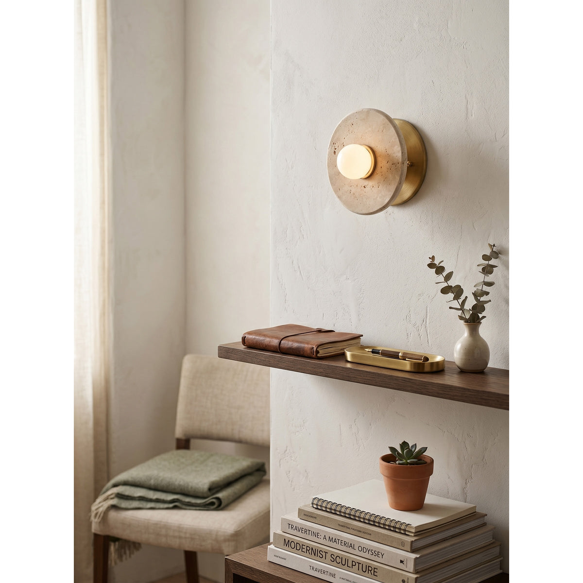 Haven Travertine Wall Sconce
