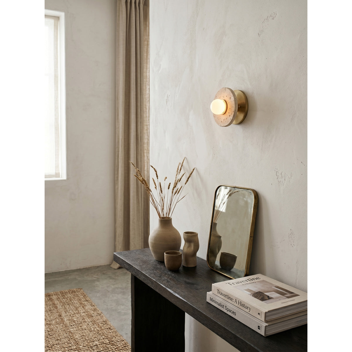 Haven Travertine Wall Sconce