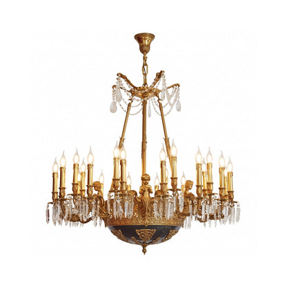 Henri Cherub Brass Chandelier